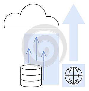 Cloud Computing with Data Storage and Global Connectivity Concept