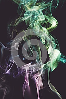 Cloud of abstract color smoke swirls