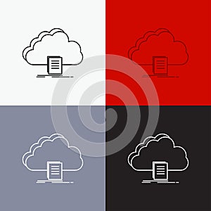 cloud, access, document, file, download Icon Over Various Background. Line style design, designed for web and app. Eps 10 vector