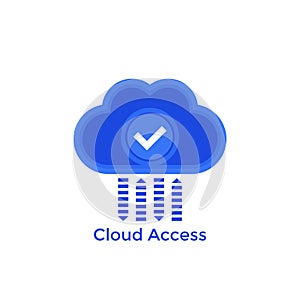 cloud access, hosting vector icon