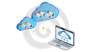 Cloud Access & Remote Work Connectivity Solutions, vector design Generative AI