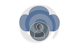 Cloud admin icon in glyph design