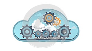 Cloud AI Process & Optimization Icon Vector, vector design Generative AI