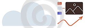 Cloud storage with data visualization and image management concept