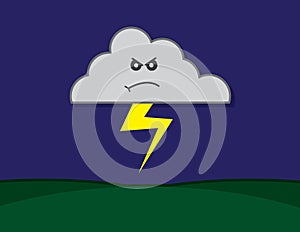 Cloud Angry Lightning