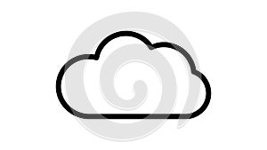 Cloud animation on a white background