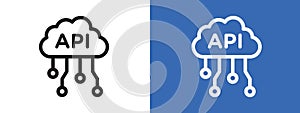 Cloud API logo sign set vector outline