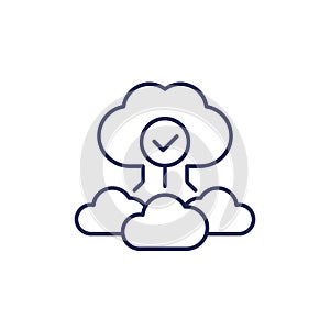 Cloud architecture or saas line icon