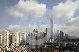 Cloud around top of Shenzhen Pingan Financial center