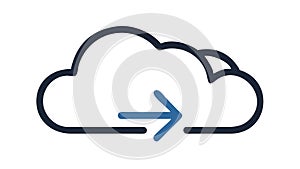 Cloud with Arrow Icon, Cloud Computing, Data Transfer, Sync, vector design Generative AI