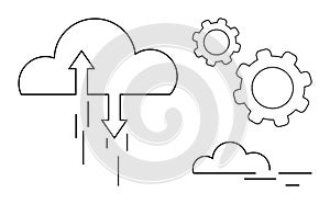 Cloud Computing with Data Arrows and Gears Representing System Integration and Technology Processes