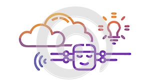 Cloud Artificial Intelligence Concept, vector design Generative AI