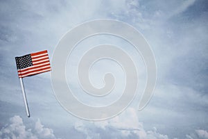 Cloud backdrop with American Flag photo