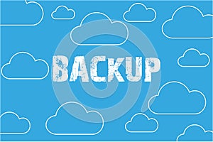 cloud backup on blue