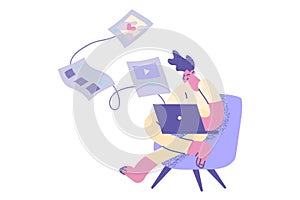 Cloud backup and database synchronization concept