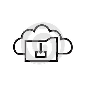 Cloud backup icon, folder sync vector