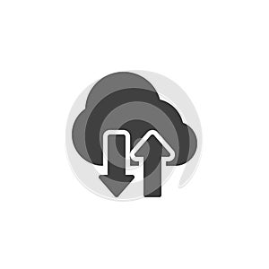 Cloud backup storage solid icon
