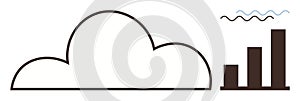Cloud and Bar Graph Representing Data Storage and Analytics Concept
