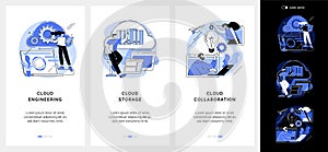Cloud-based computing mobile app UI kit.