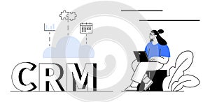 Cloud-Based CRM System with Data Integration and Remote Work Concept