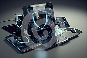 Cloud-based Cybersecurity Solutions Concept - Endpoint Protection