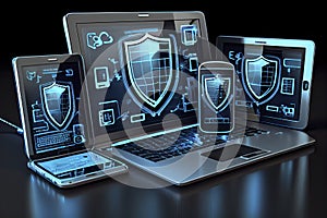 Cloud-based Cybersecurity Solutions Concept - Endpoint Protection