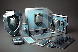 Cloud-based Cybersecurity Solutions Concept - Endpoint Protection