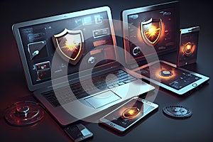 Cloud-based Cybersecurity Solutions Concept - Endpoint Protection