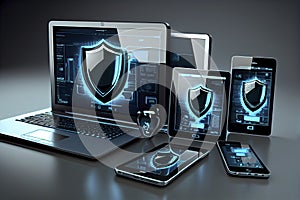 Cloud-based Cybersecurity Solutions Concept - Endpoint Protection