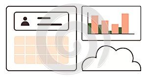 Cloud-Based Data Dashboard with Calendar and Bar Chart Analysis