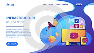 Cloud based engine concept landing page.