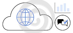 Cloud-Based Global Communication and Data Analytics Concept