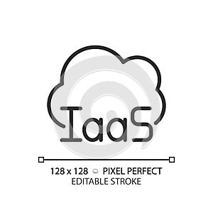 Cloud based IaaS pixel perfect linear icon