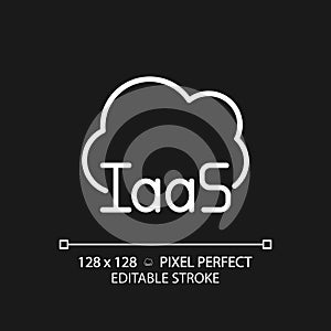 Cloud based IaaS pixel perfect white linear icon for dark theme