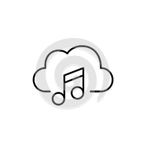 Cloud based music storage. Pixel perfect vector icon