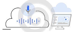 Cloud-based Voice Recognition and Data Visualization Technology Concept