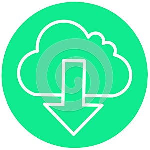 cloud basic storage download icon vector design template