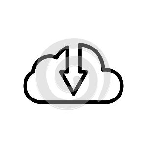 Cloud basic storage download icon vector. download symbol.