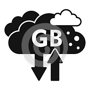 Cloud big data icon simple vector. Cloud size byte