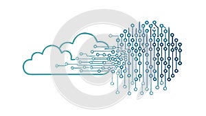 Cloud of Binary Data Particles Flow, vector design Generative AI