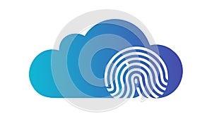 Cloud biometric security: Fingerprint authentication and data protection, vector design Generative AI