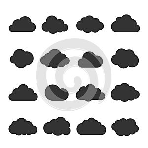 Cloud black icon set