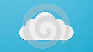 Cloud and the blue background is stark emphasizing a clean and