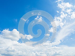 Cloud with blue sky background