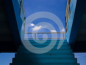 Cloud with blue sky background daytime colourful and stair