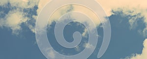 Cloud on blue sky background - Retro Vintage effect style pictures. Panoramic banner