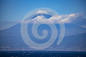 Cloud in the blue sky at Mt.Fuji in Japan