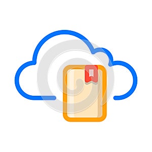Cloud bookmark. Cloud Computing Icon. Simple outline filled icon style.