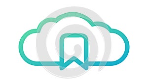 Cloud Bookmark Icon, Cloud Computing, vector design Generative AI