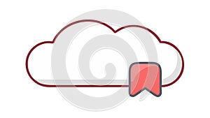 Cloud with Bookmark Icon: Digital Storage & Saving Vector, vector design Generative AI